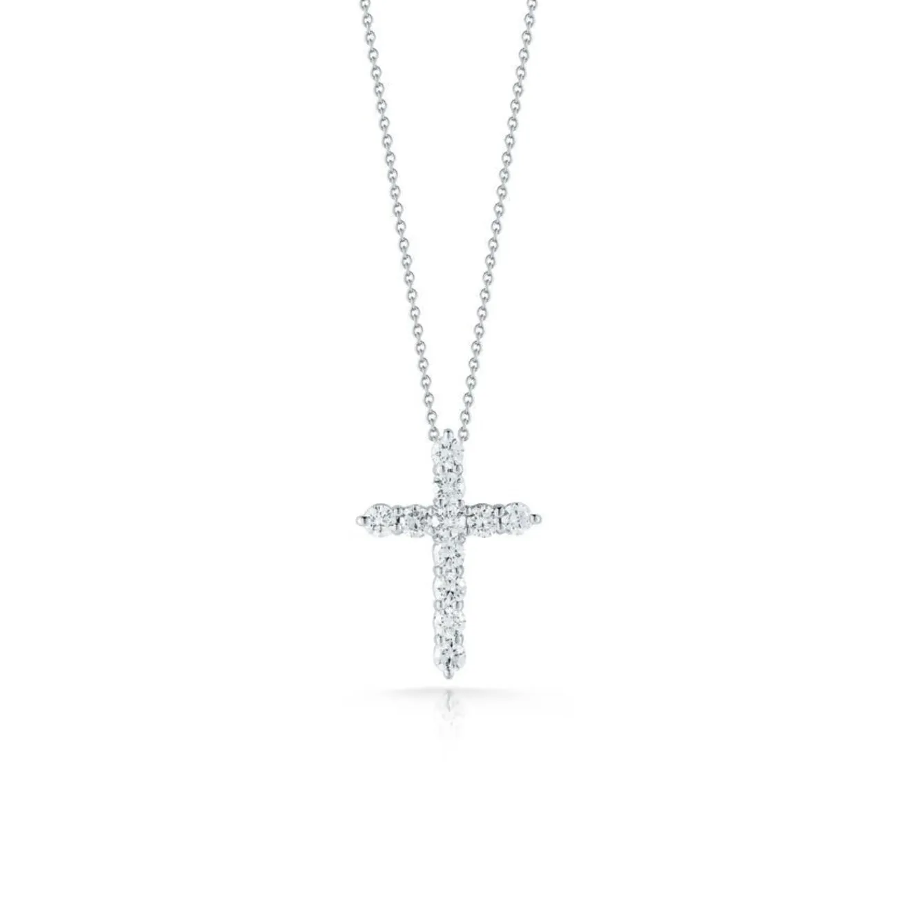 Tiny Treasures 18K White Gold Diamond Cross Necklace