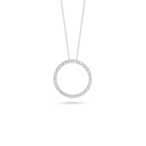 Tiny Treasures 18K White Gold Medium Diamond Cirlce Drop Necklace