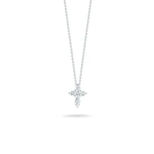 Tiny Treasures 18K White Gold Mini Diamond Cross Necklace