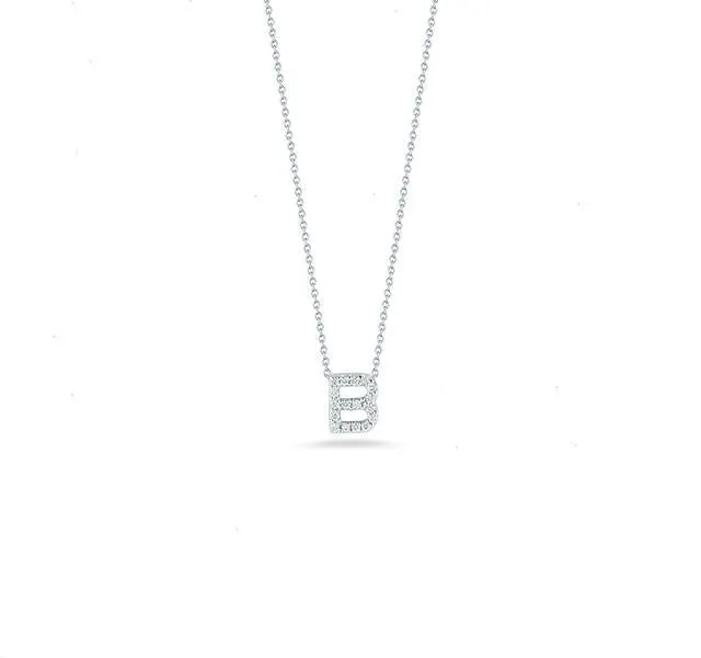 Tiny Treasures Diamond Love Letter "B" in White Gold