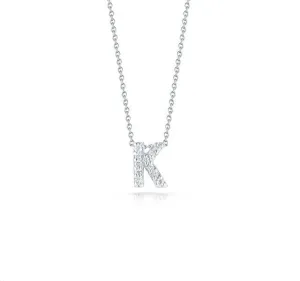 Tiny Treasures Diamond Love Letter "K" in White Gold