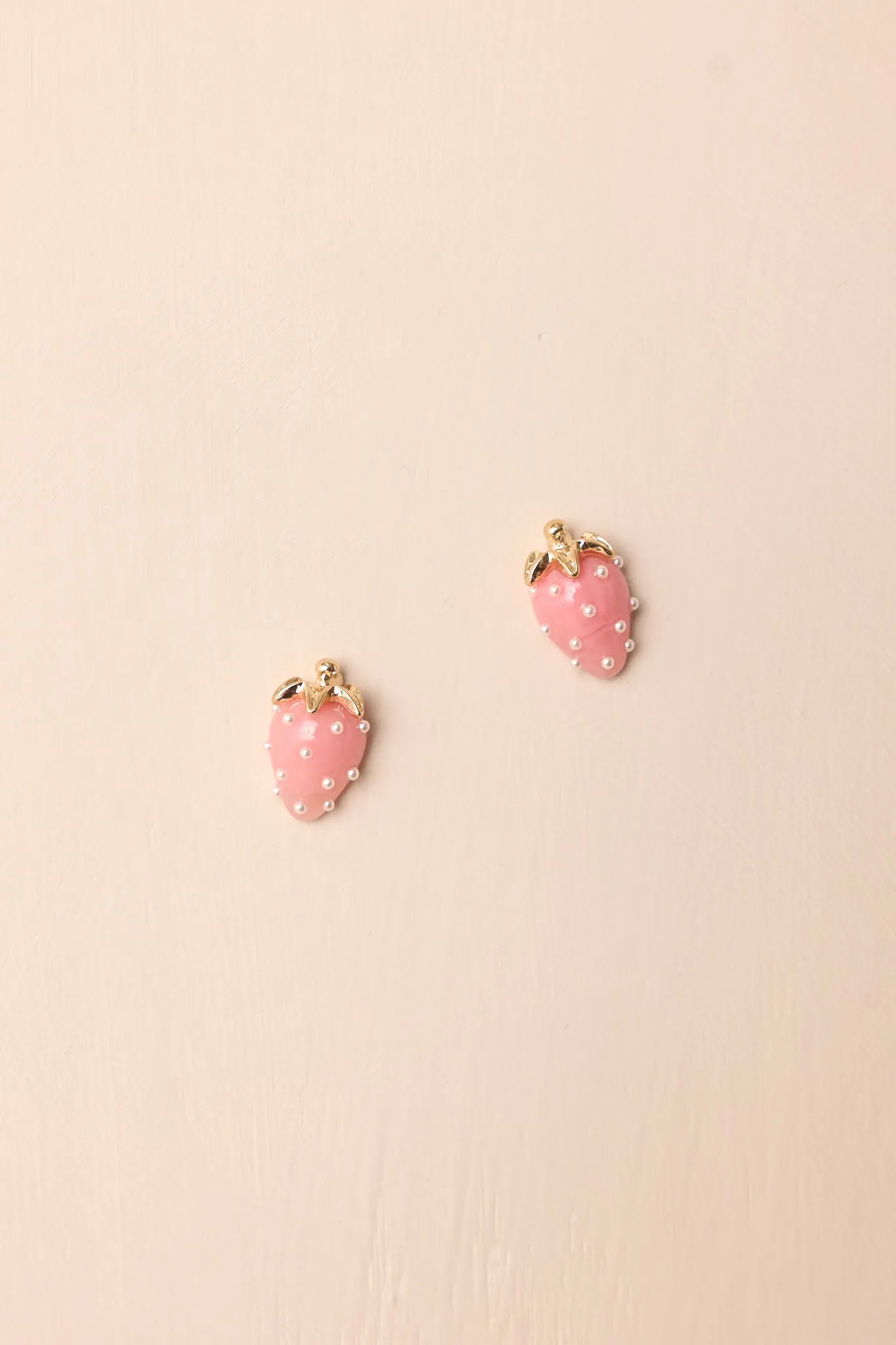Too Sweet To Me Pink & Pearl Strawberry Earrings