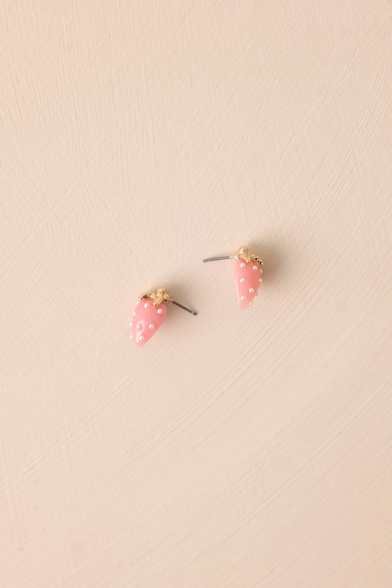 Too Sweet To Me Pink & Pearl Strawberry Earrings