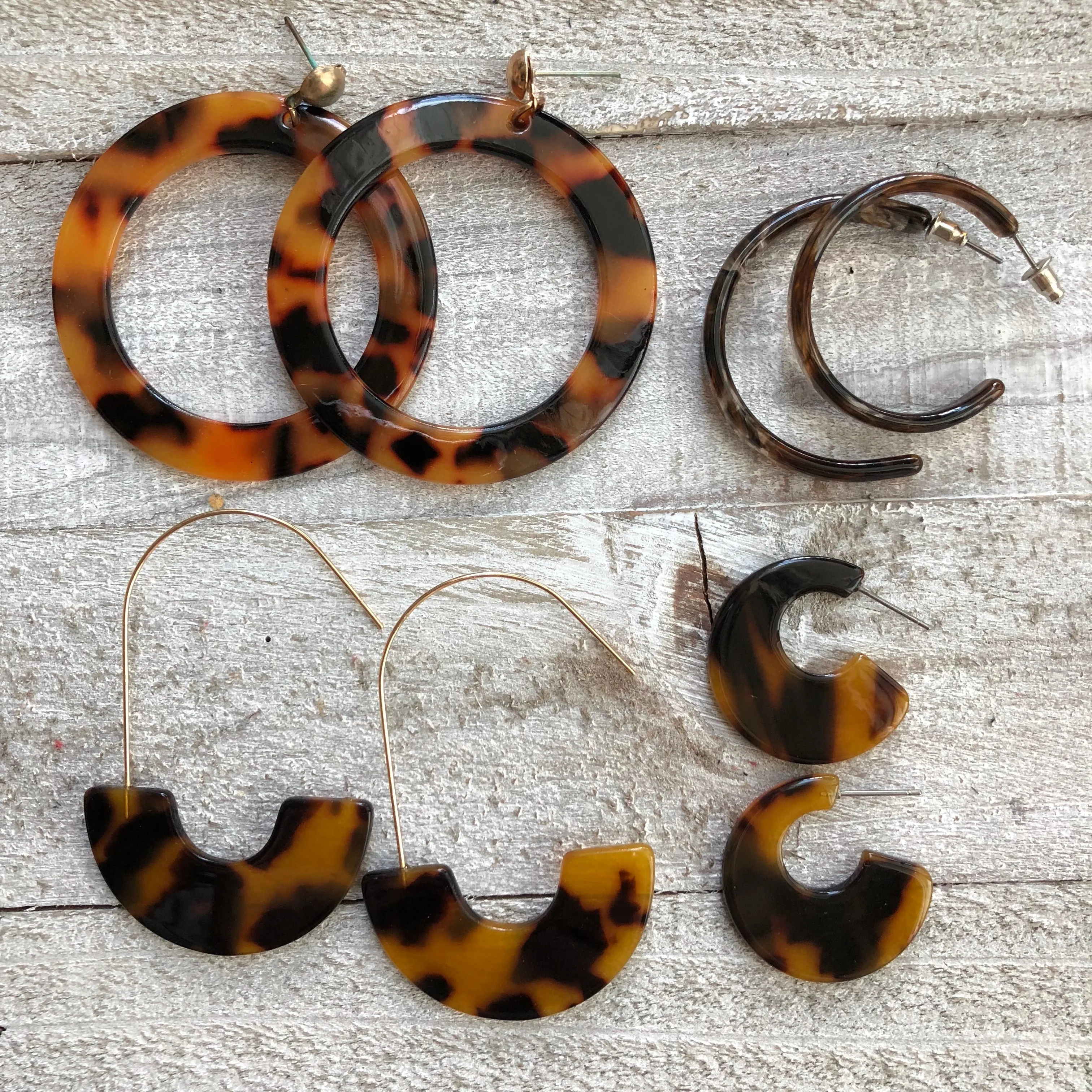 Tortoise Leopard Resin Earrings