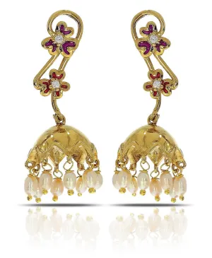 Traditional Small Pearl Jhumka Earring