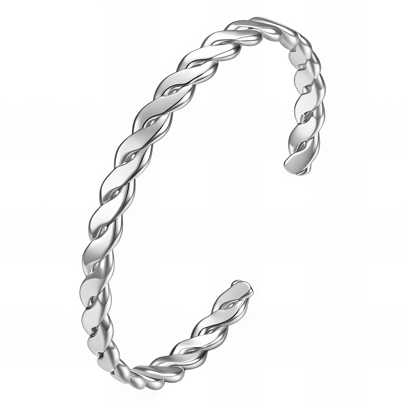 Twisted Rope Bangle – Stainless Steel