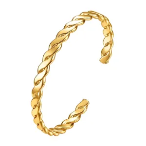 Twisted Rope Gold Bangle – 18K Gold