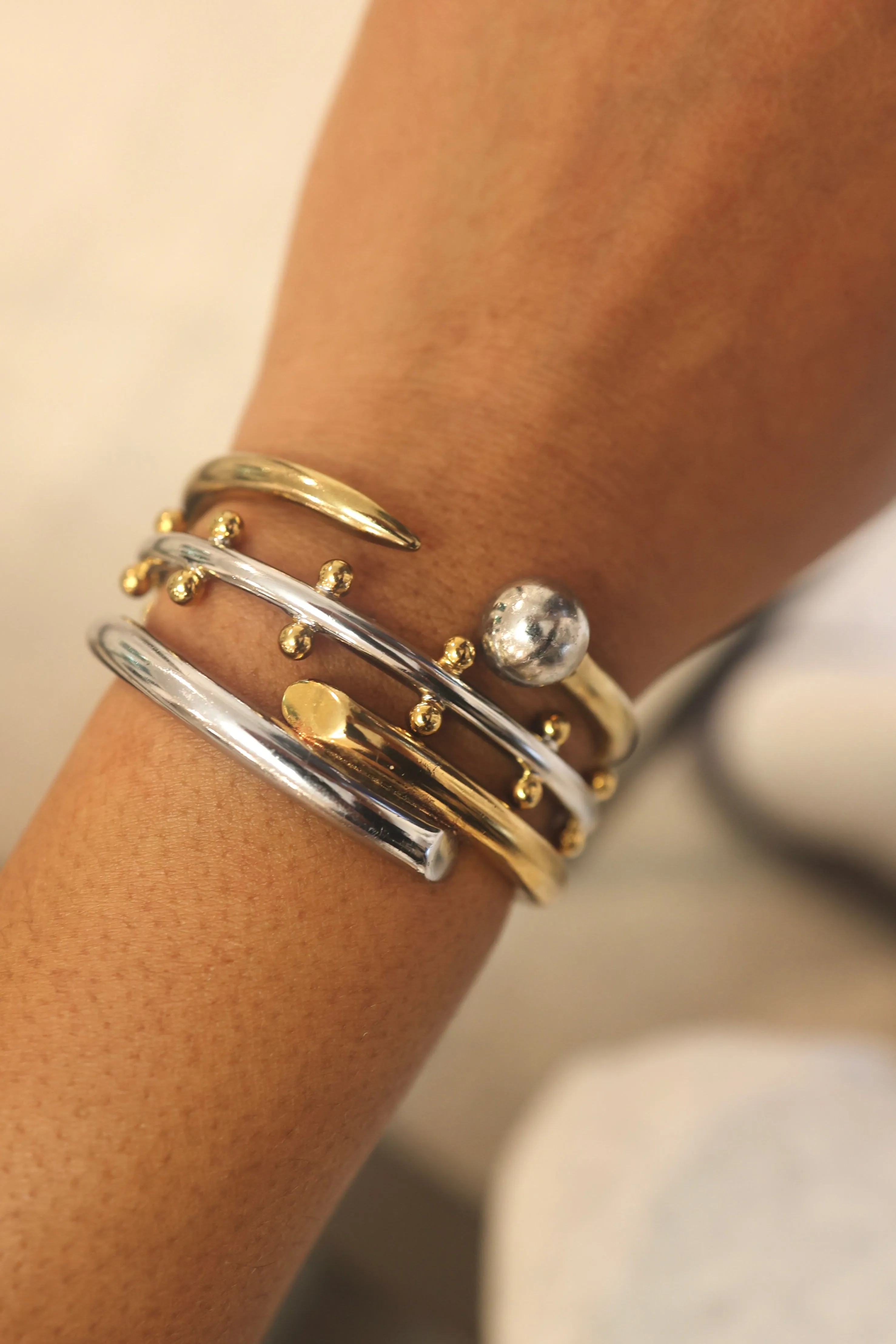 Two Tone Bracelet Set