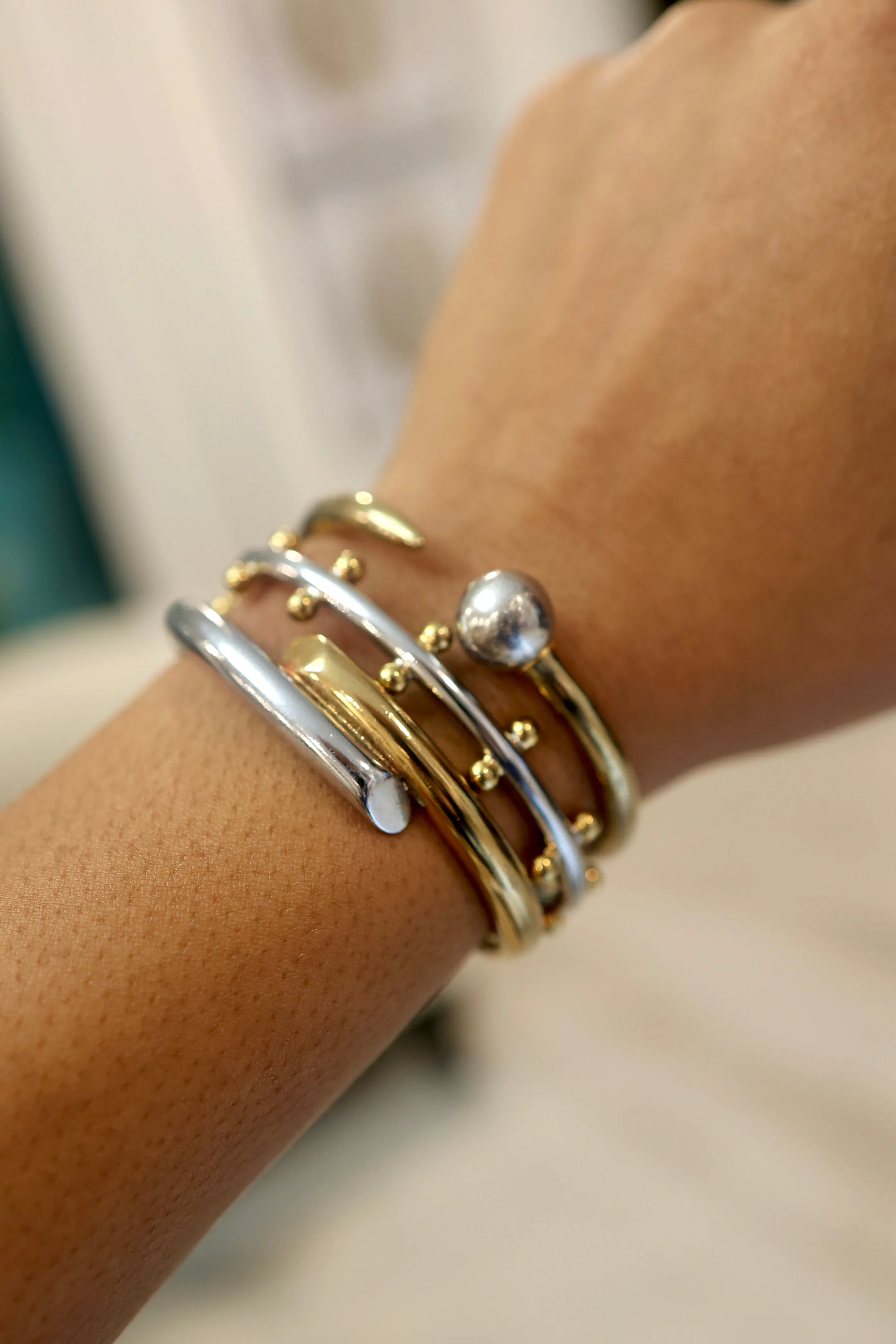 Two Tone Bracelet Set