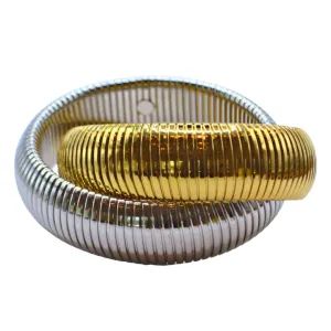 Two Tone Cobra Twisted Stretch Bracelet