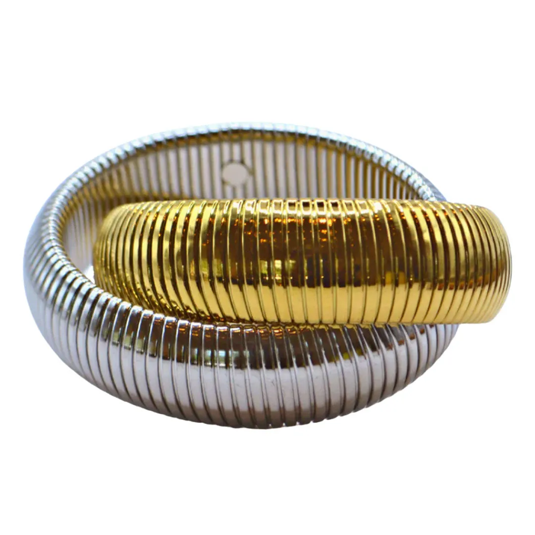Two Tone Cobra Twisted Stretch Bracelet