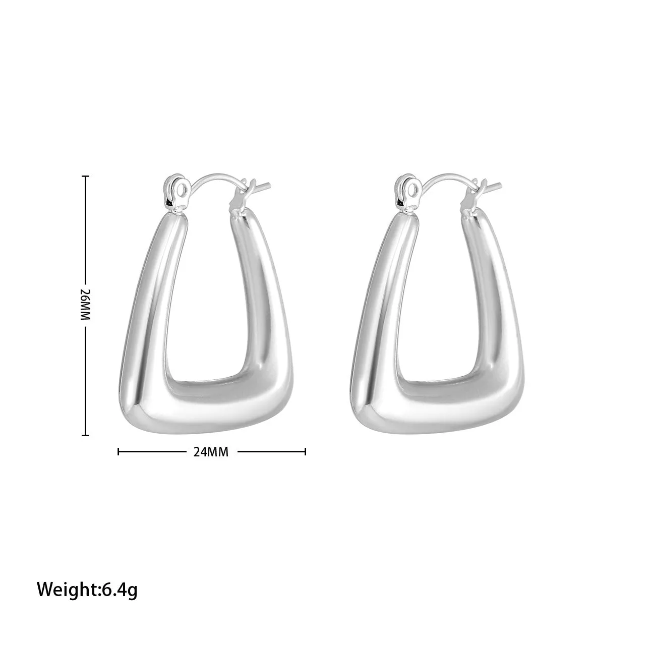 U-shaped Hollow Hoop Earrings in Gold and Silver