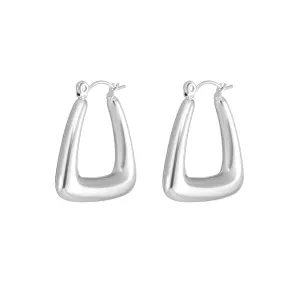 U-shaped Hollow Hoop Earrings in Gold and Silver