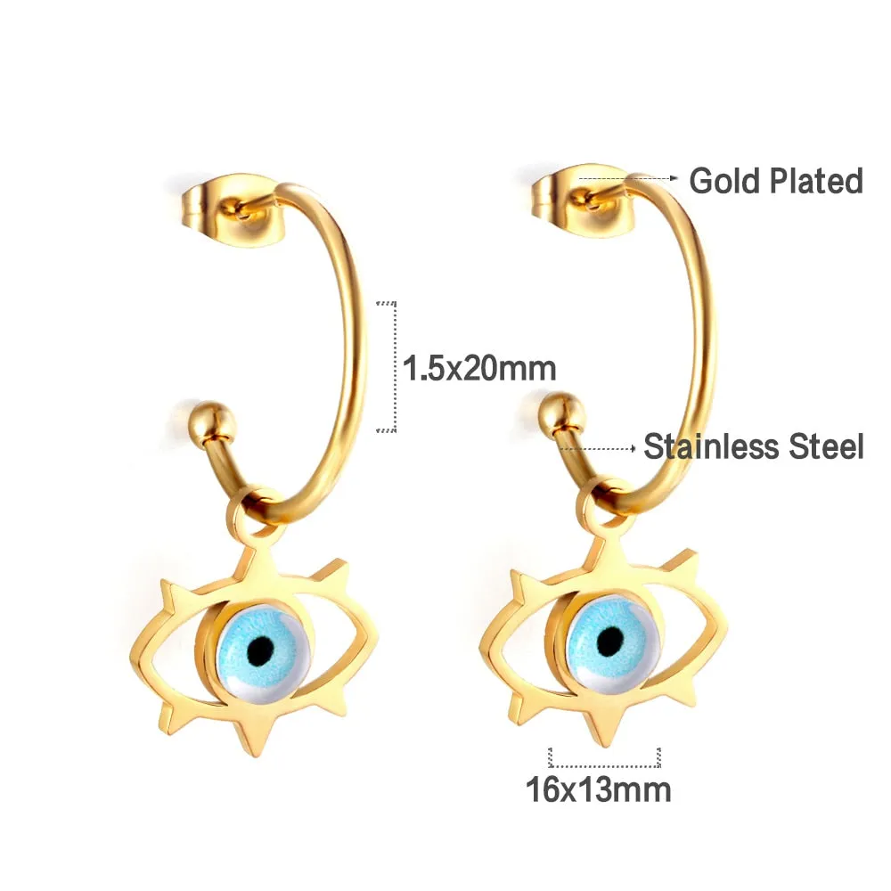 Unique Geometric Korean-Style Stainless Steel Trendy Drop Earrings for Fashion-Conscious Women