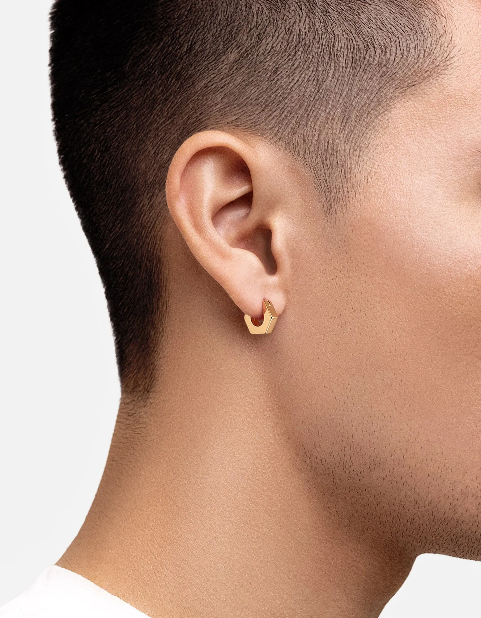 Utility Huggie Earring, Gold Vermeil