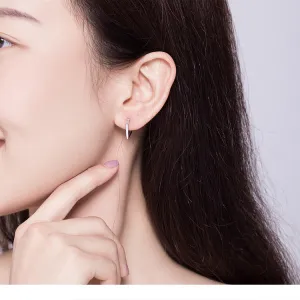 V-Edge Sterling Silver Hoop Earrings