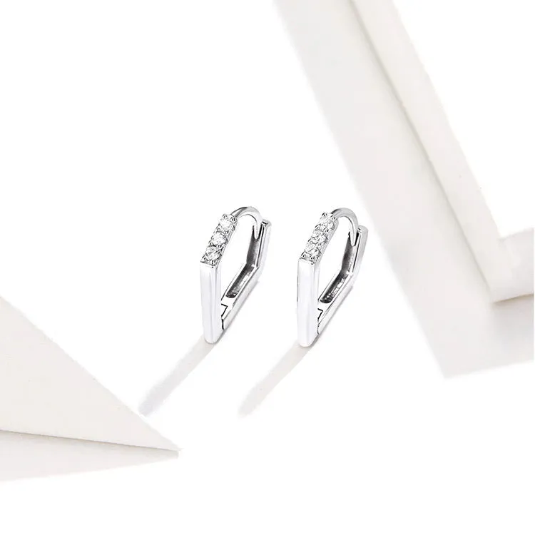 V-Edge Sterling Silver Hoop Earrings