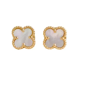 Van Cleef & Arpels Sweet Alhambra Mother of Pearl Yellow Gold Earrings