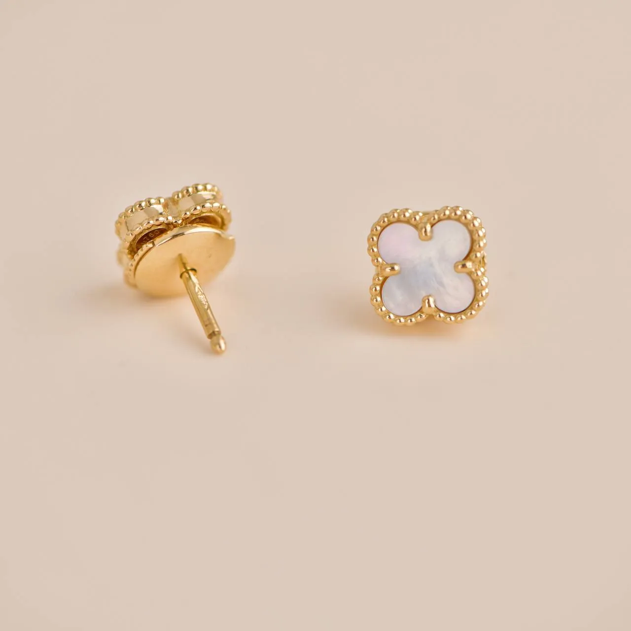 Van Cleef & Arpels Sweet Alhambra Mother of Pearl Yellow Gold Earrings