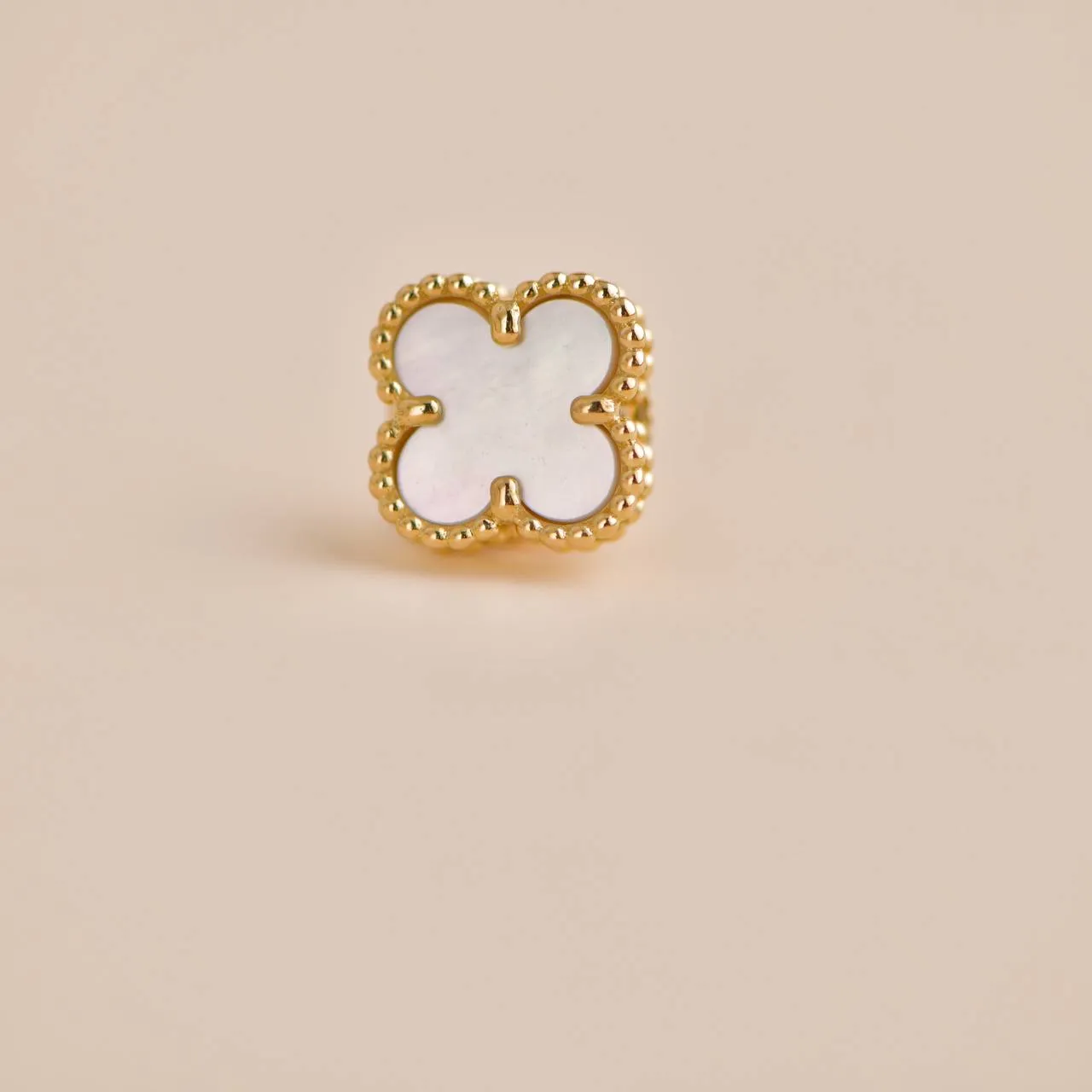 Van Cleef & Arpels Sweet Alhambra Mother of Pearl Yellow Gold Earrings