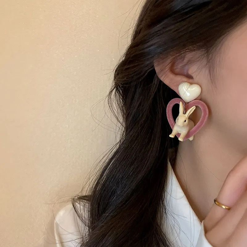 Velvet Cute Bunny Earrings