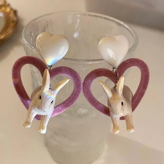 Velvet Cute Bunny Earrings