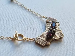 Victorian garter | antique brooch short necklace