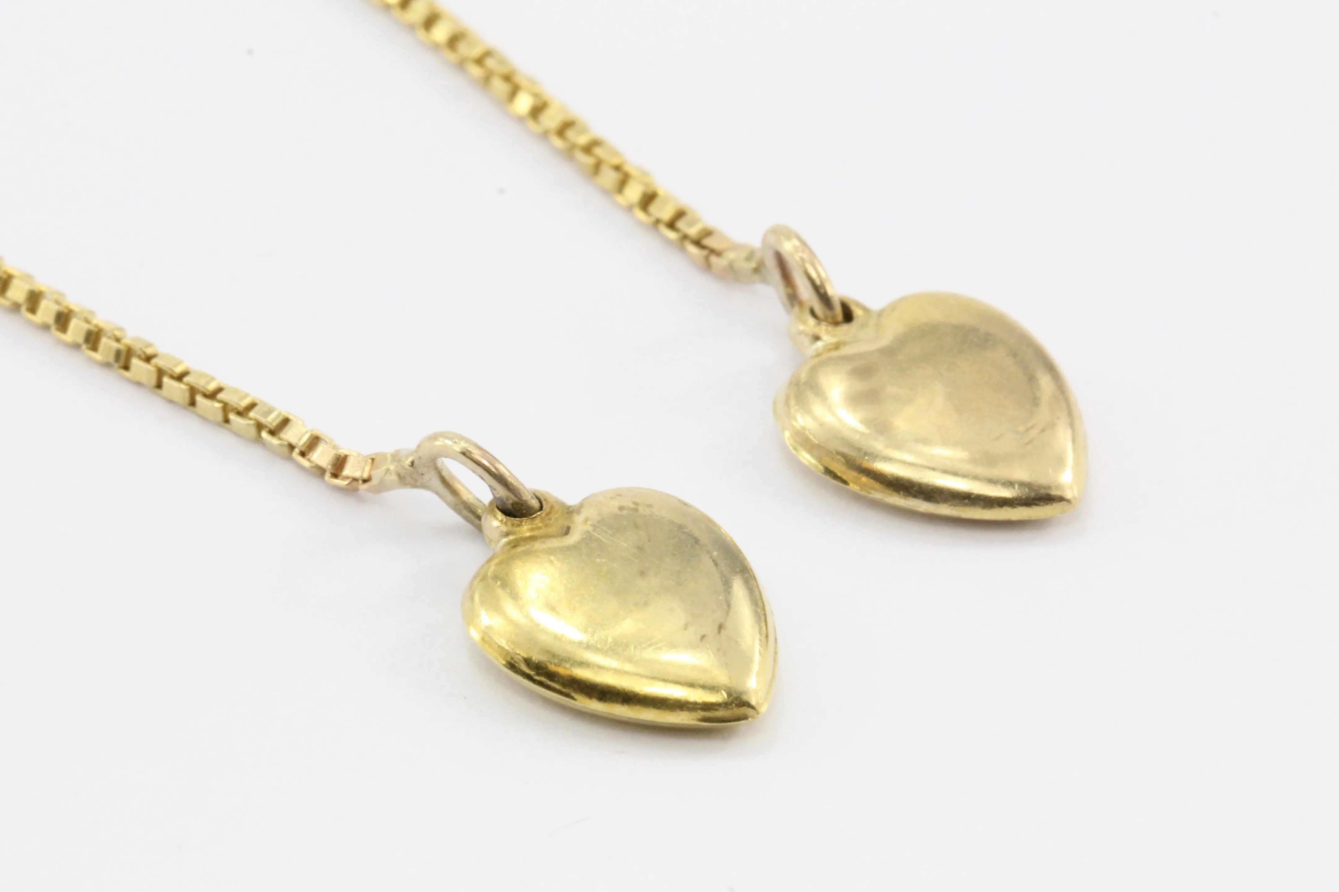 Victorian Gold & Sapphire & Diamond Slide on 14K Gold Heart Chain Necklace