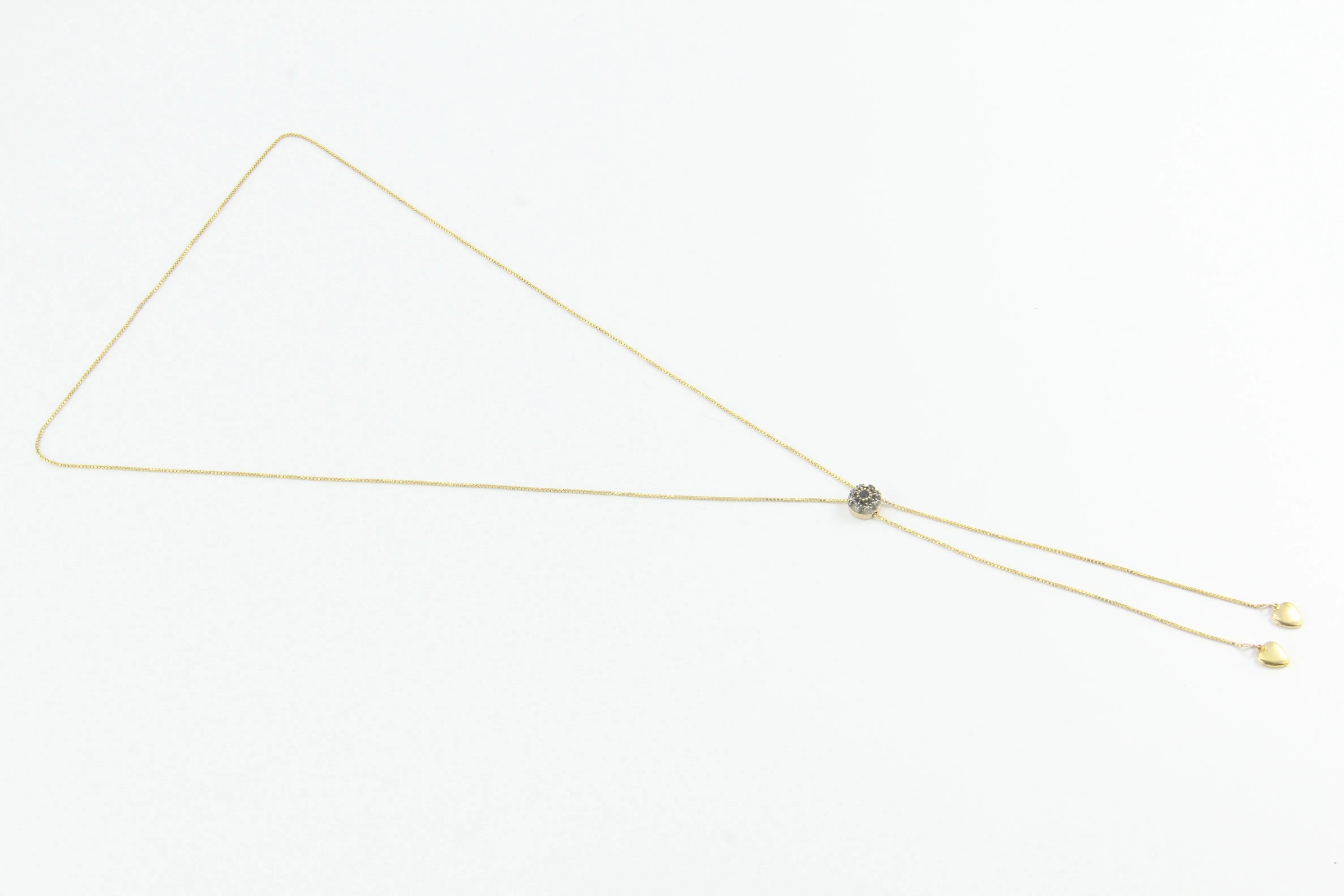 Victorian Gold & Sapphire & Diamond Slide on 14K Gold Heart Chain Necklace