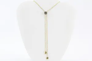 Victorian Gold & Sapphire & Diamond Slide on 14K Gold Heart Chain Necklace
