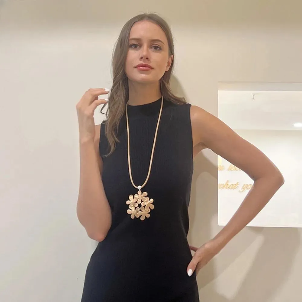 Vintage Long Collares Suspension Pendants Chains Necklace