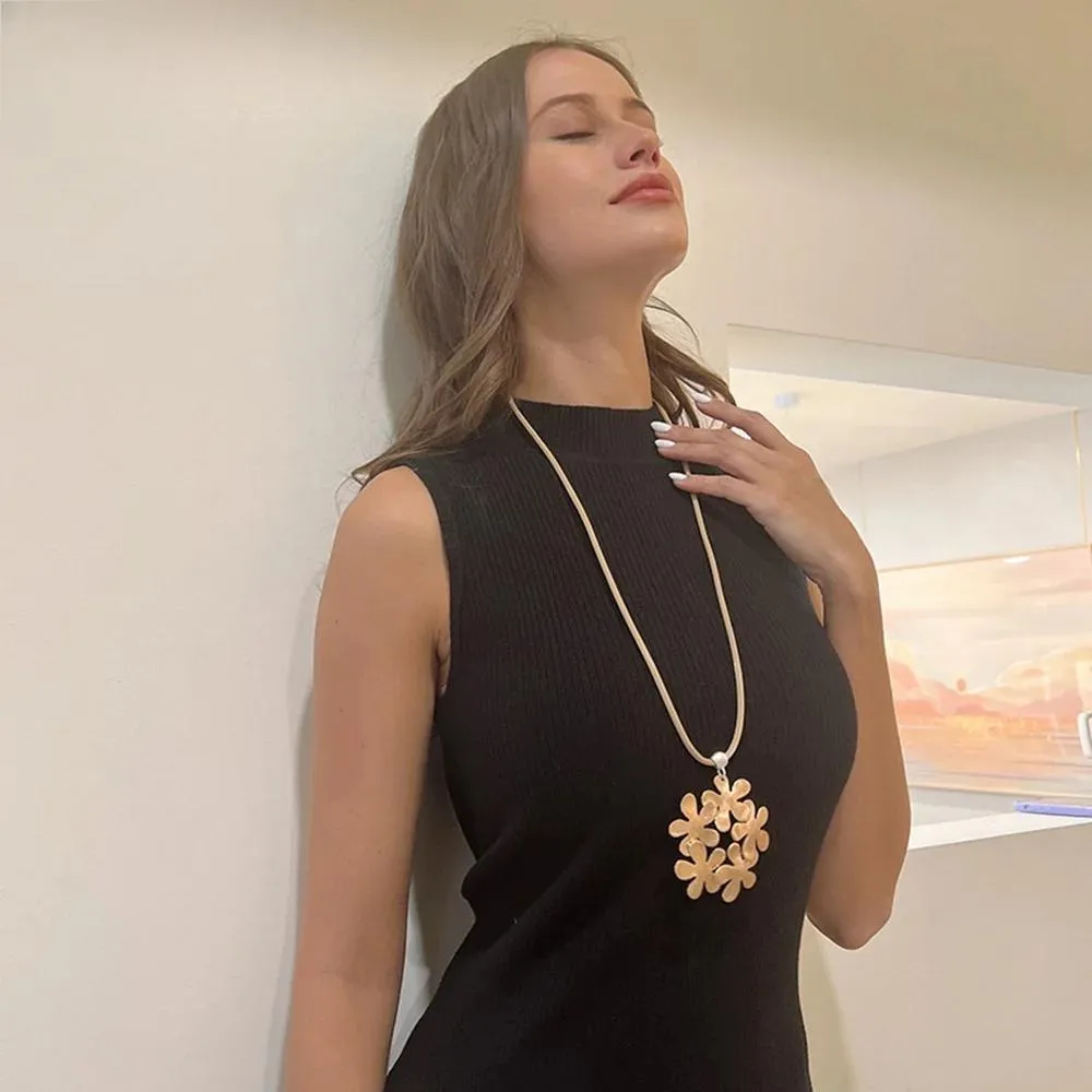 Vintage Long Collares Suspension Pendants Chains Necklace