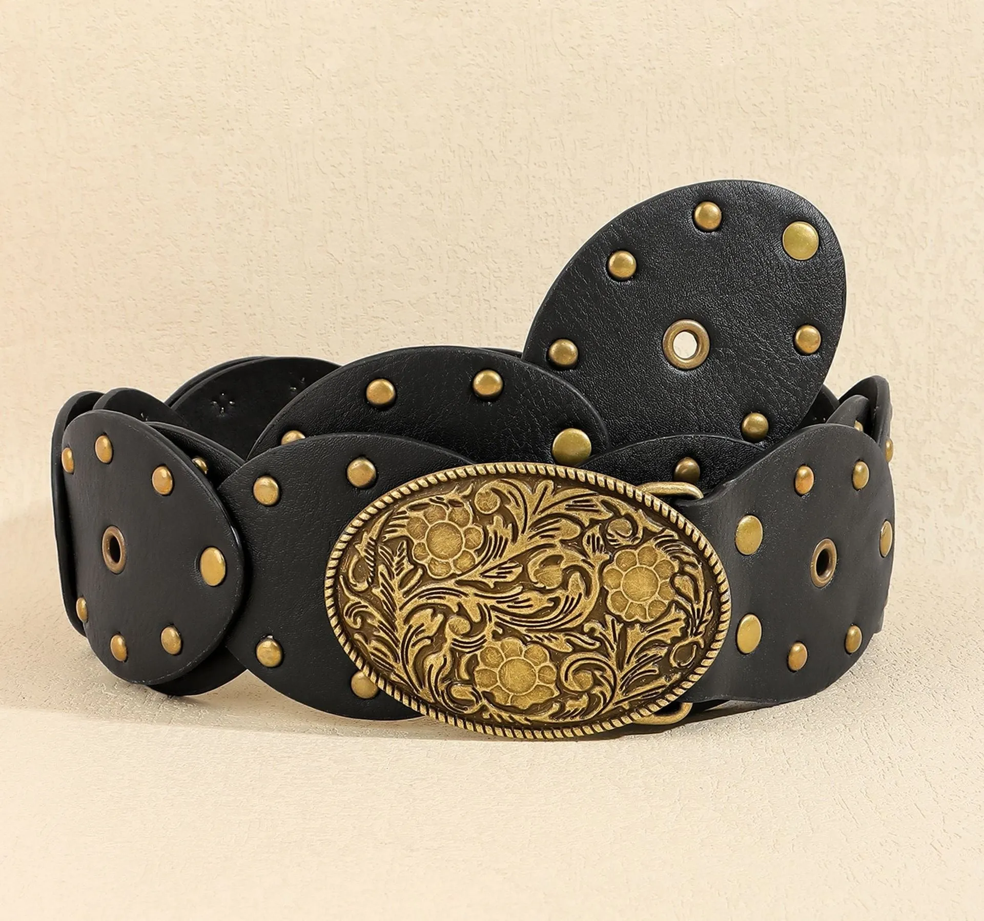Vintage Multi-ring Leather Belt