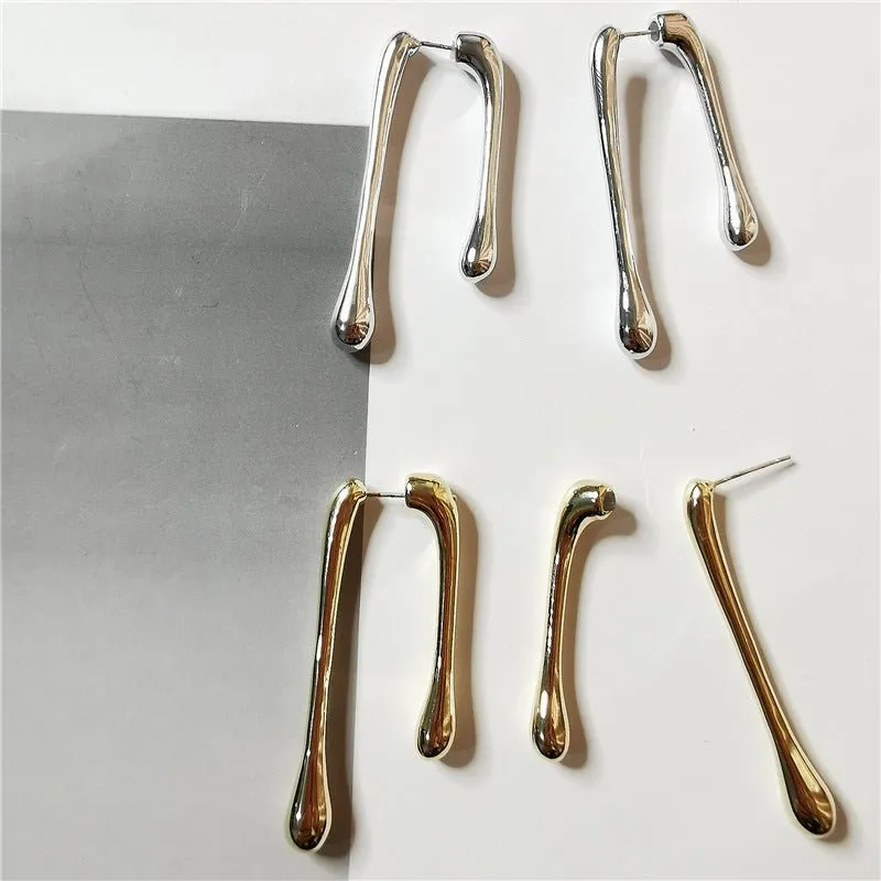 Water Drop Earrings | High-Shine Statement Dangles with Front & Back Design