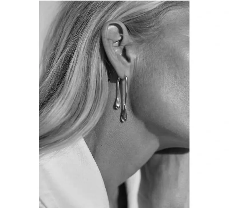 Water Drop Earrings | High-Shine Statement Dangles with Front & Back Design
