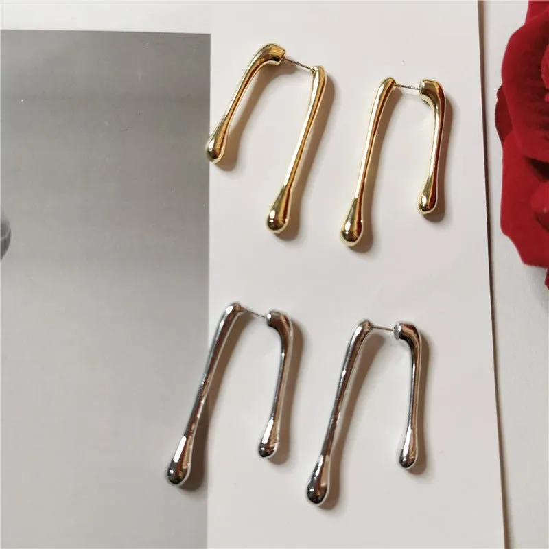 Water Drop Earrings | High-Shine Statement Dangles with Front & Back Design