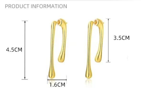 Water Drop Earrings | High-Shine Statement Dangles with Front & Back Design