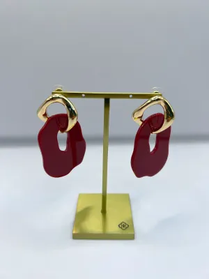 Wavy Earrings, Red