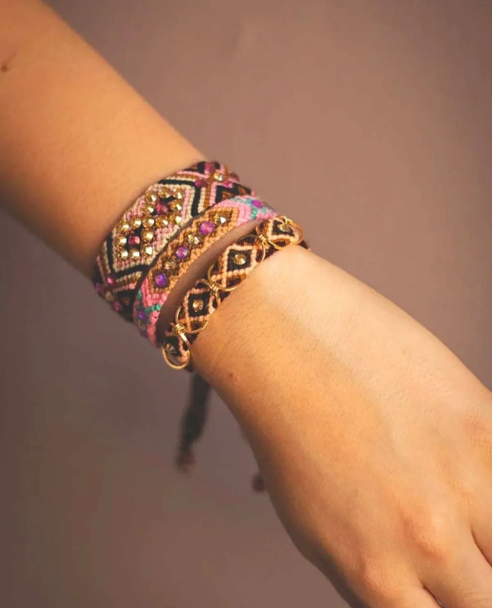 Wayuu Skinny Bracelet Barbie Pink