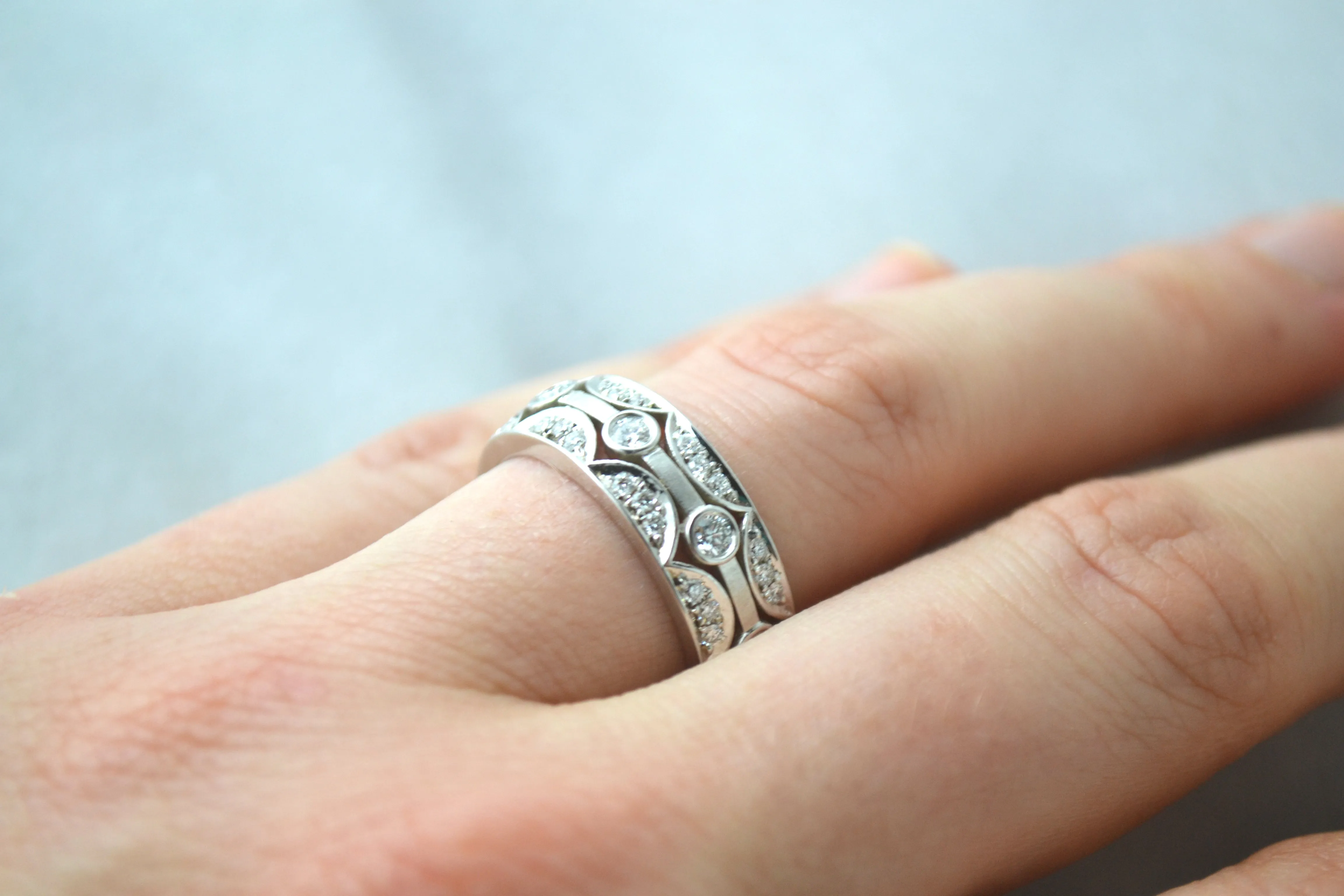White Gold & Diamond Band