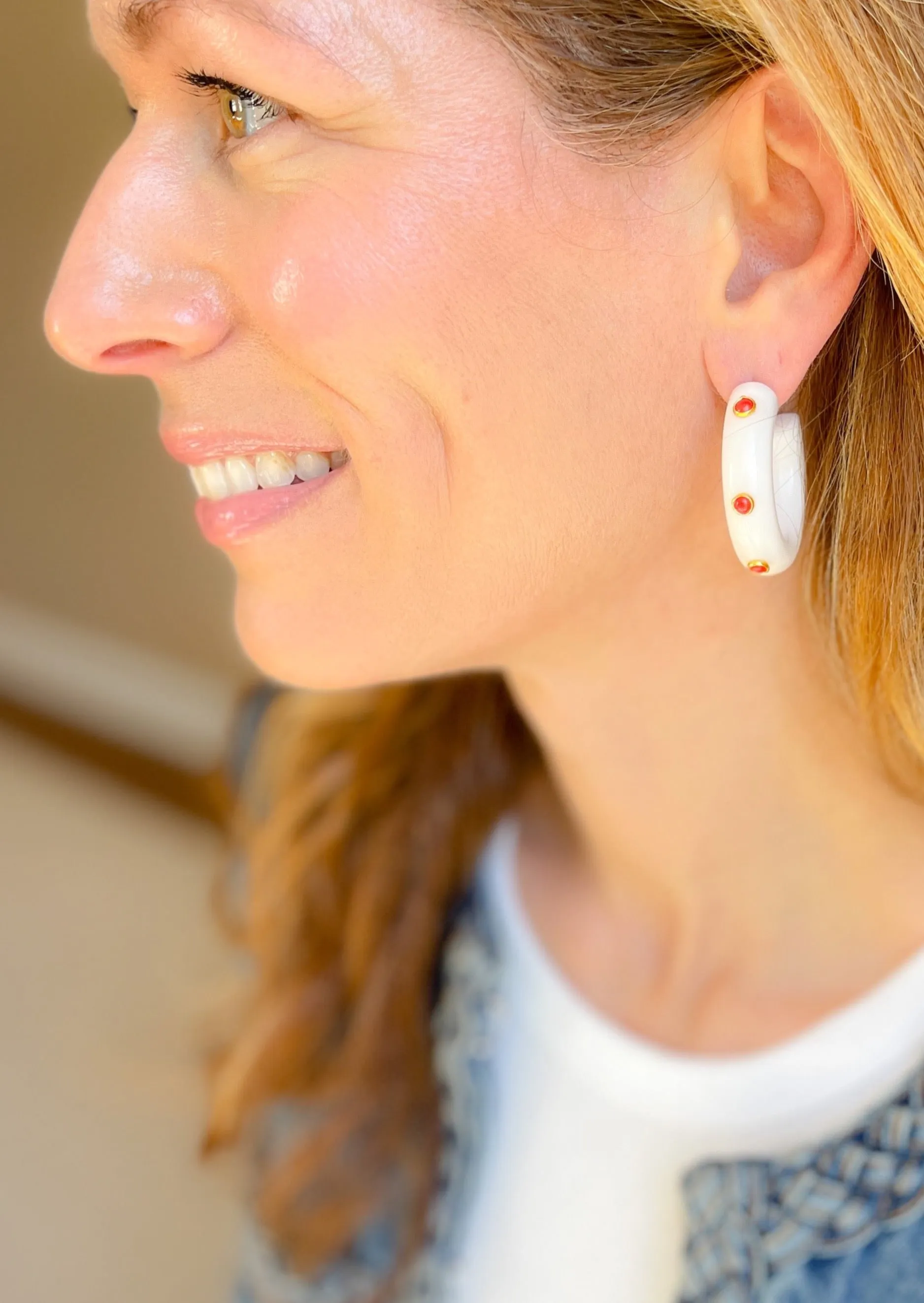 White Resin Hoops