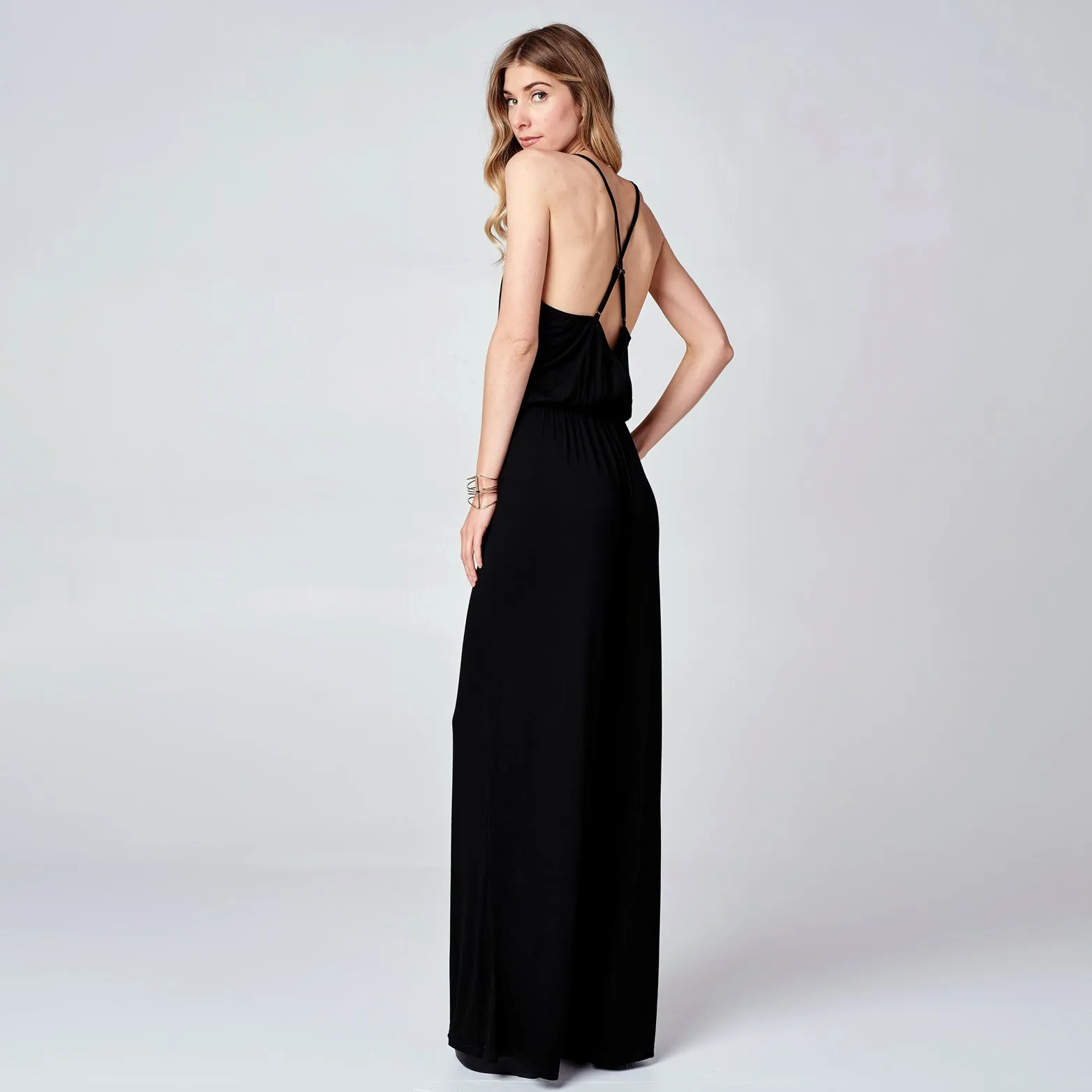 Wide Leg Maxi Jumpsuit