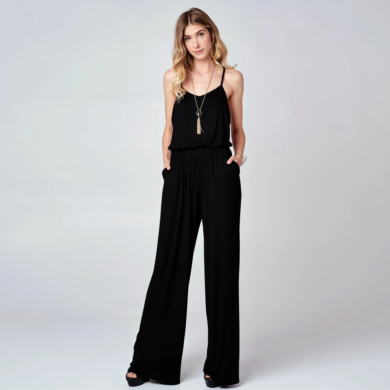 Wide Leg Maxi Jumpsuit