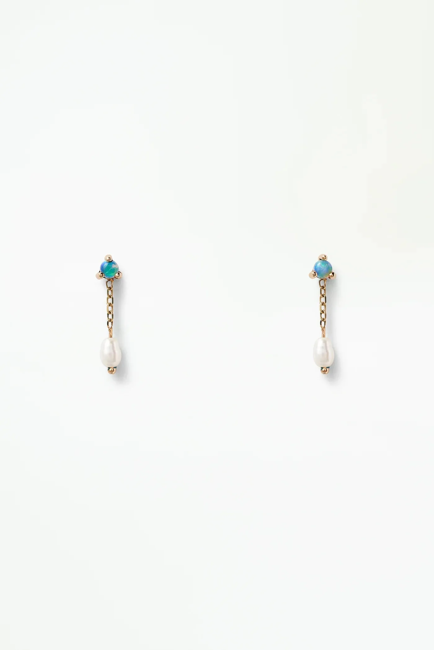 wwake / small shower earrings - opal   pearl