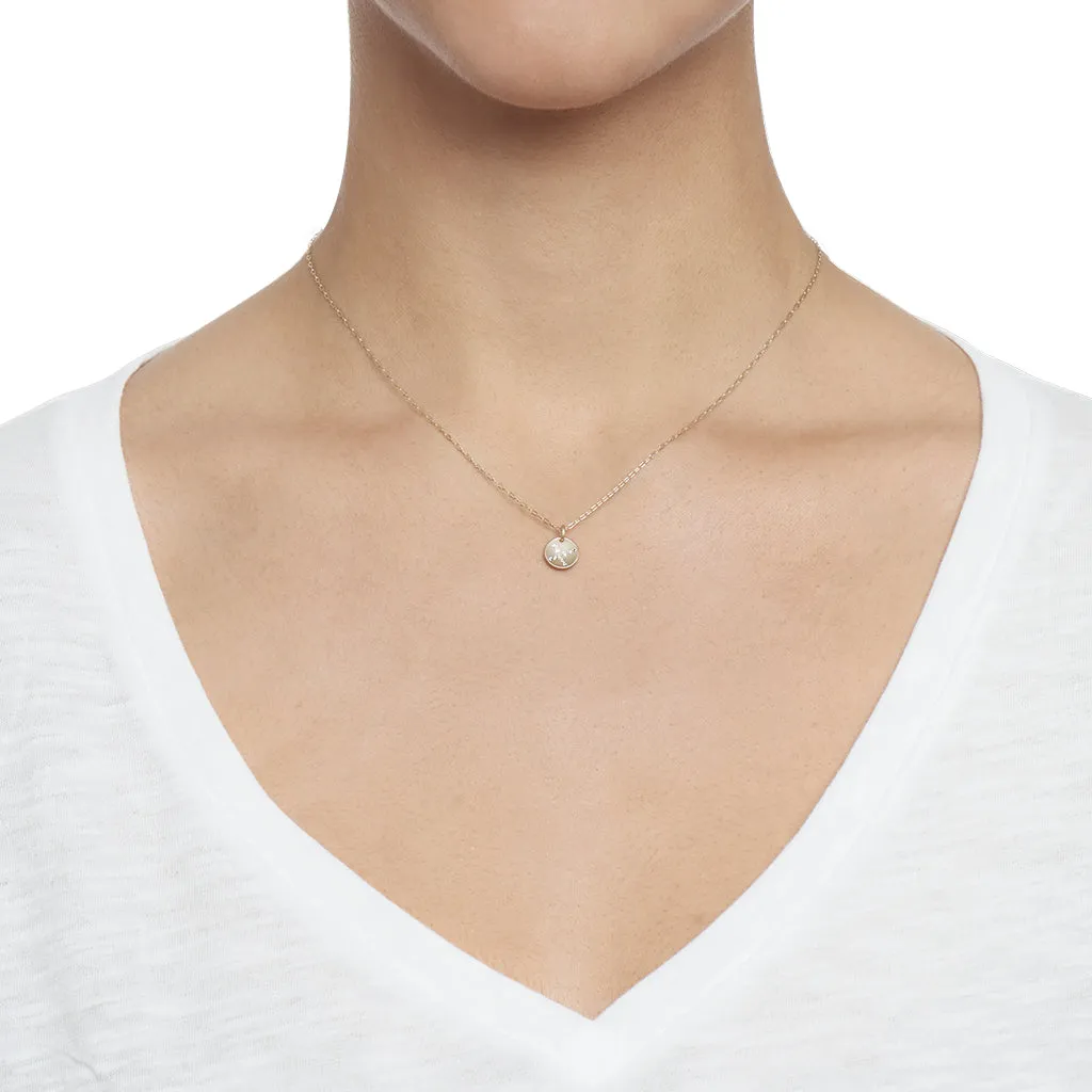 X Disc Diamond Charm Necklace