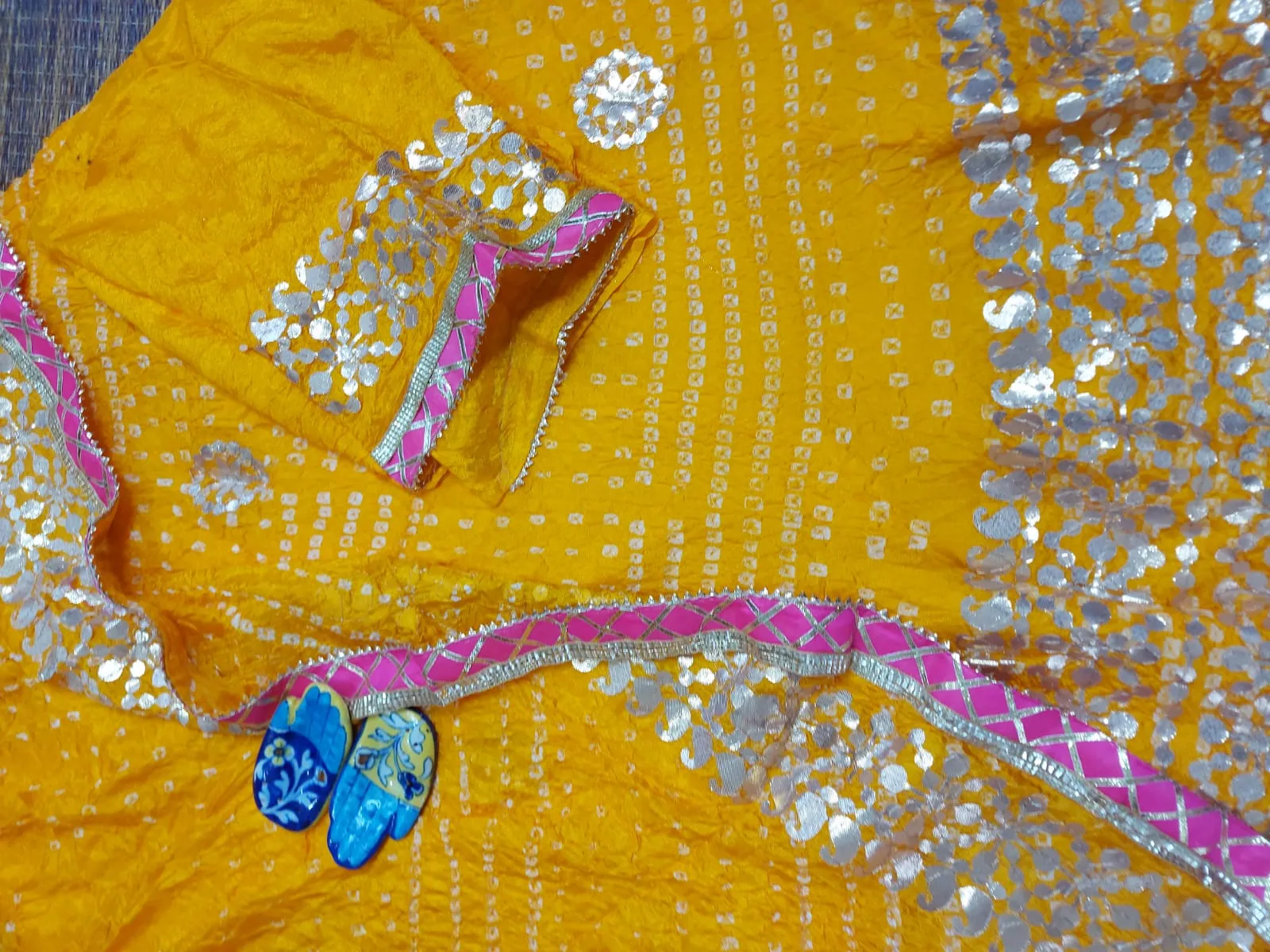 Yellow Bandhej Lehenga Chunni