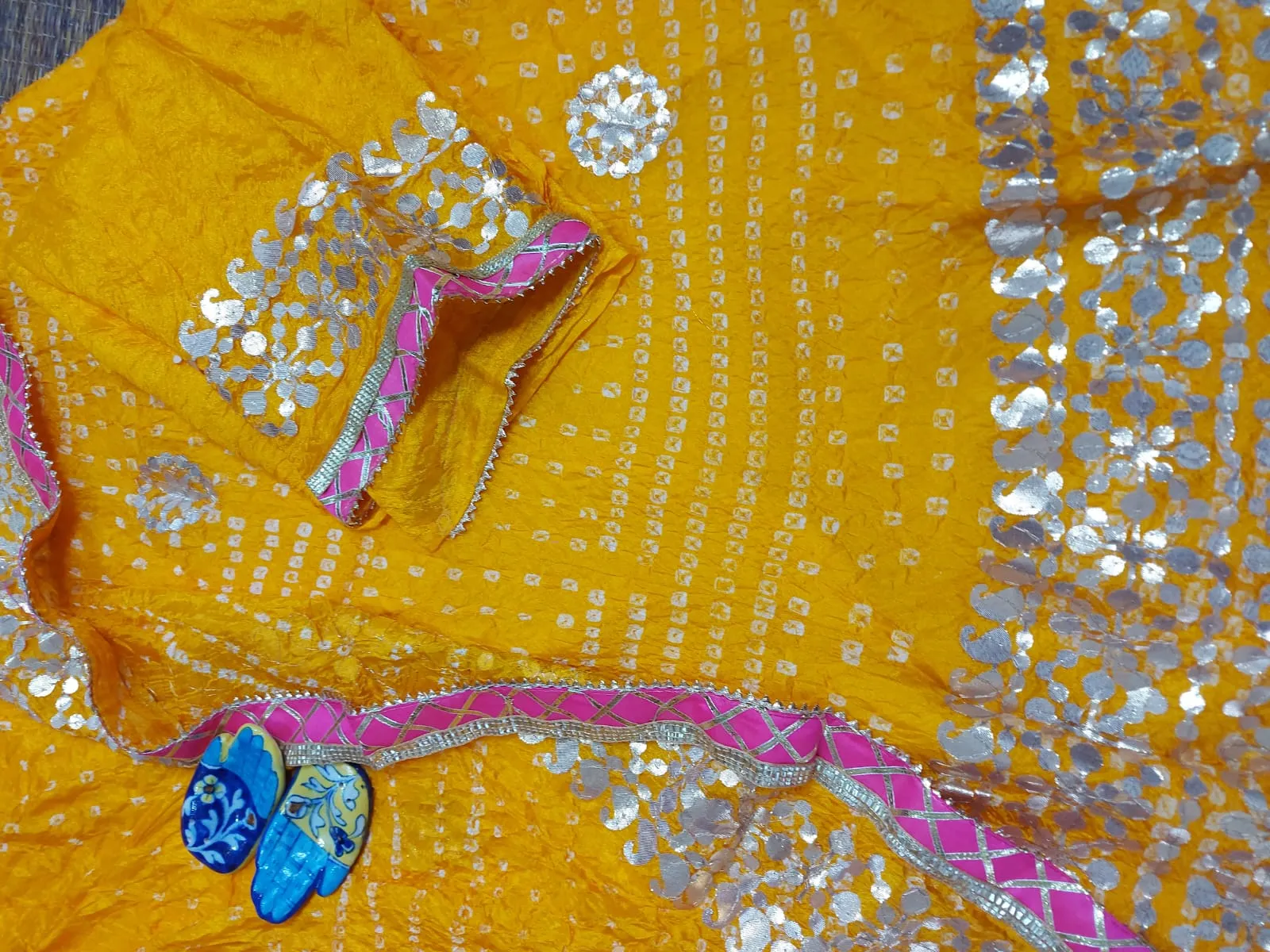 Yellow Bandhej Lehenga Chunni