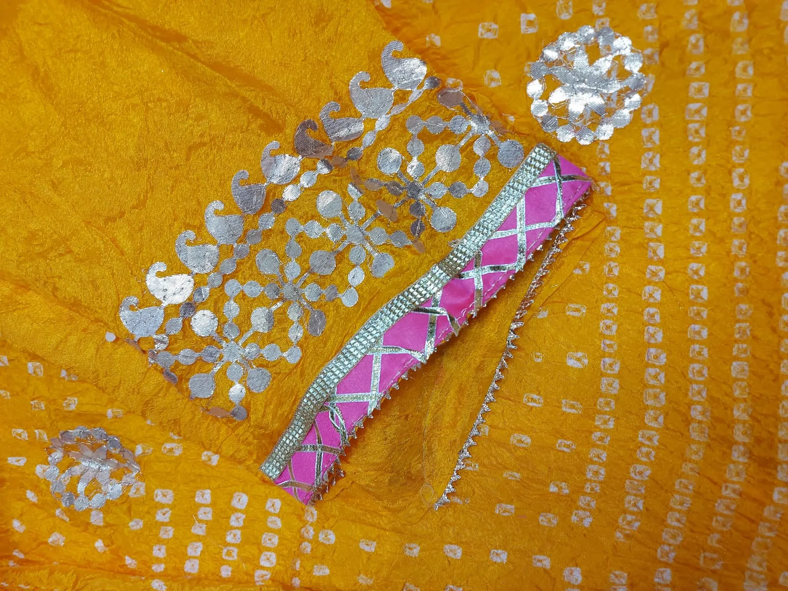 Yellow Bandhej Lehenga Chunni